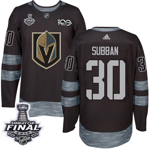 Adidas Golden Knights #30 Malcolm Subban Black 1917-100th Anniversary 2018 Stanley Cup Final Stitched NHL Jersey - Click Image to Close